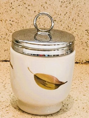 Royal Worcester, King Size, Egg Coddler, Astley, King Size Egg Coddler, Peach, Porcelain, Floral, XL, 2 egg coddler