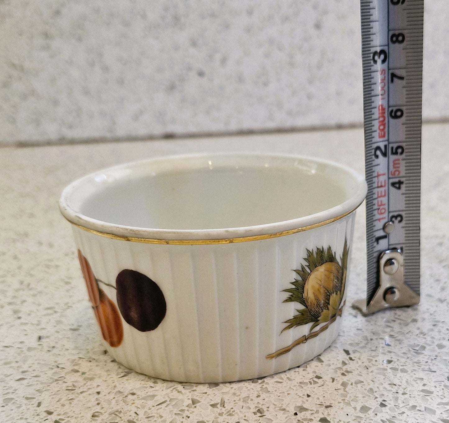 Royal Worcester Ramekins, Wild Harvest, Acorn, Gold, Gilt edged, Oven to table, Set of 4