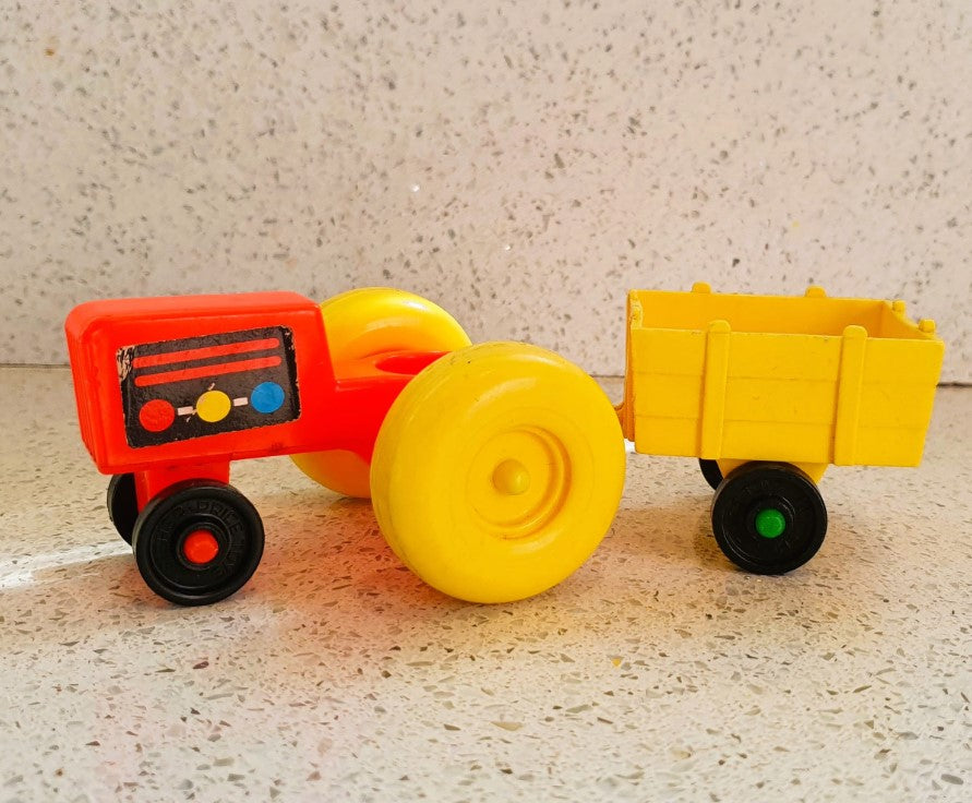 Fisher-Price Tractor and Trailer, Fisher Price Tractor, Vintage Fisher Price Toys, Fisher Price Vintage Toys