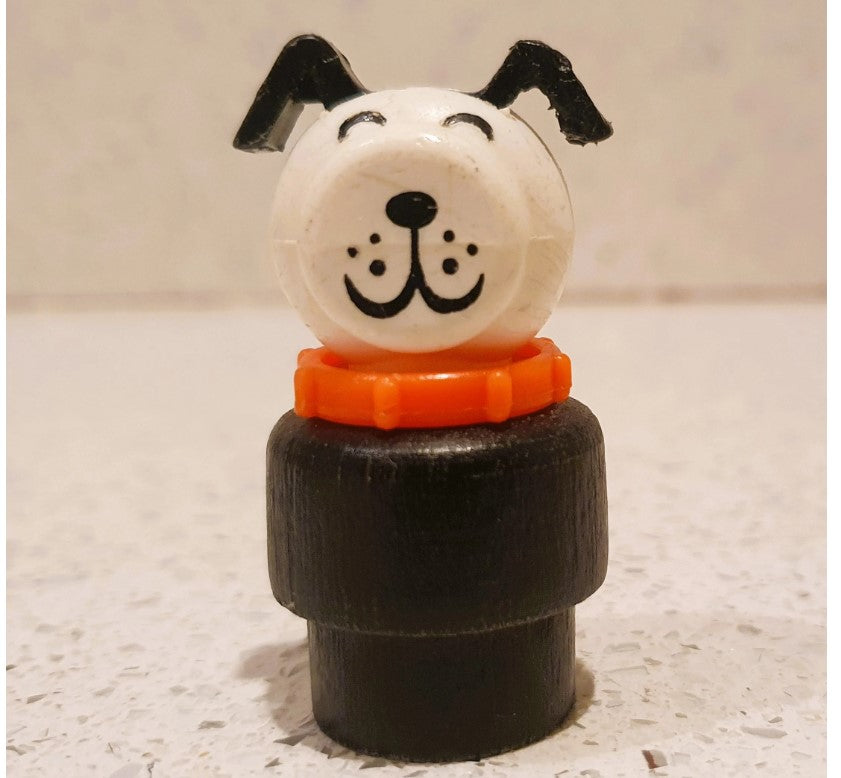 Fisher Price little people WOODEN DOG, Original 70s, 70s Fisher Price Little People Dog, Vintage Fisher Price Toys, 70s fisher Price