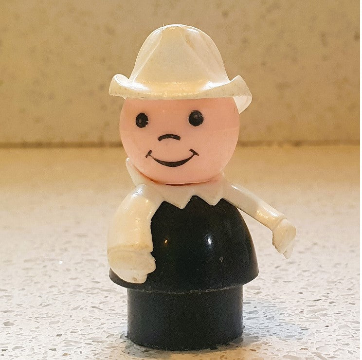Vintage Fisher-Price Toys, Little people, Fireman, White helmet, Fisher Price Nursery Toys, Toddler Toys