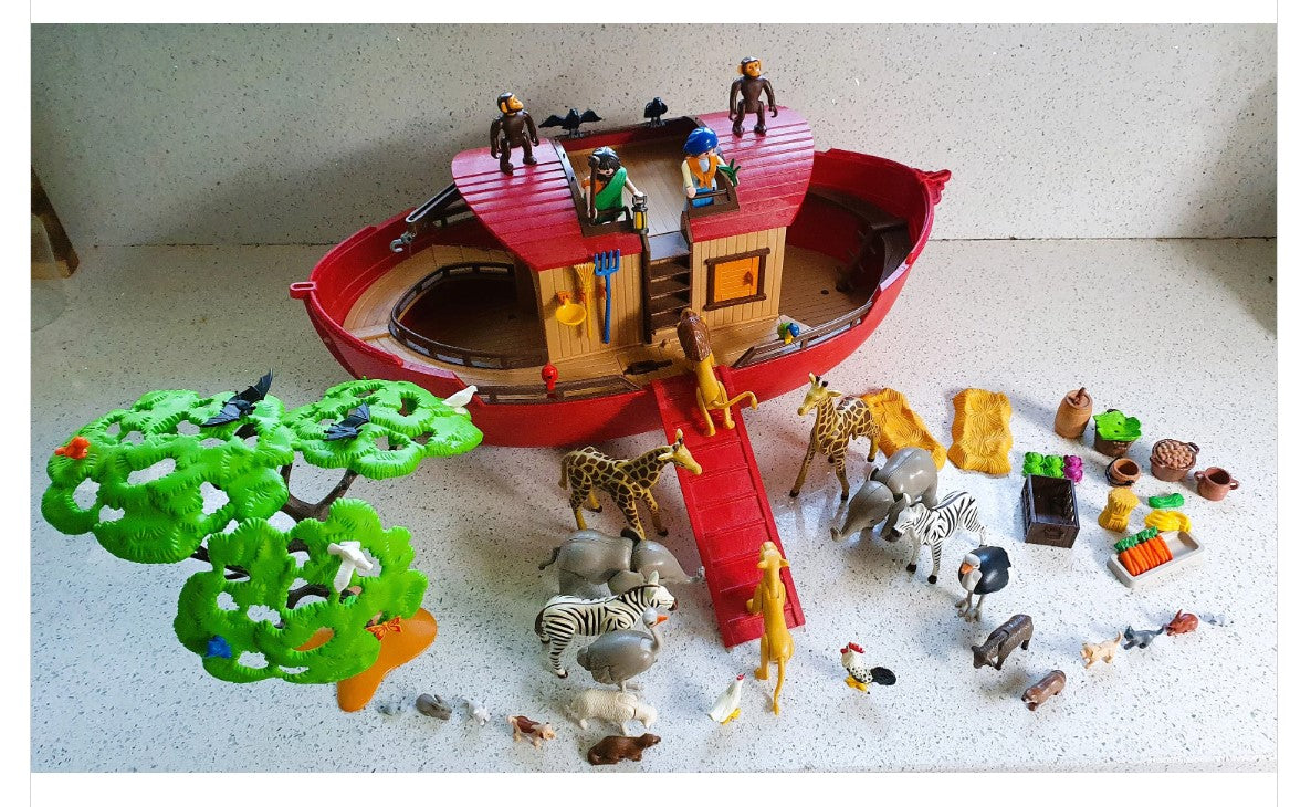 Playmobil Noah's Ark, RARE COMPLETE SET, Original Animals, Plus Extra Animals and Scenery etc