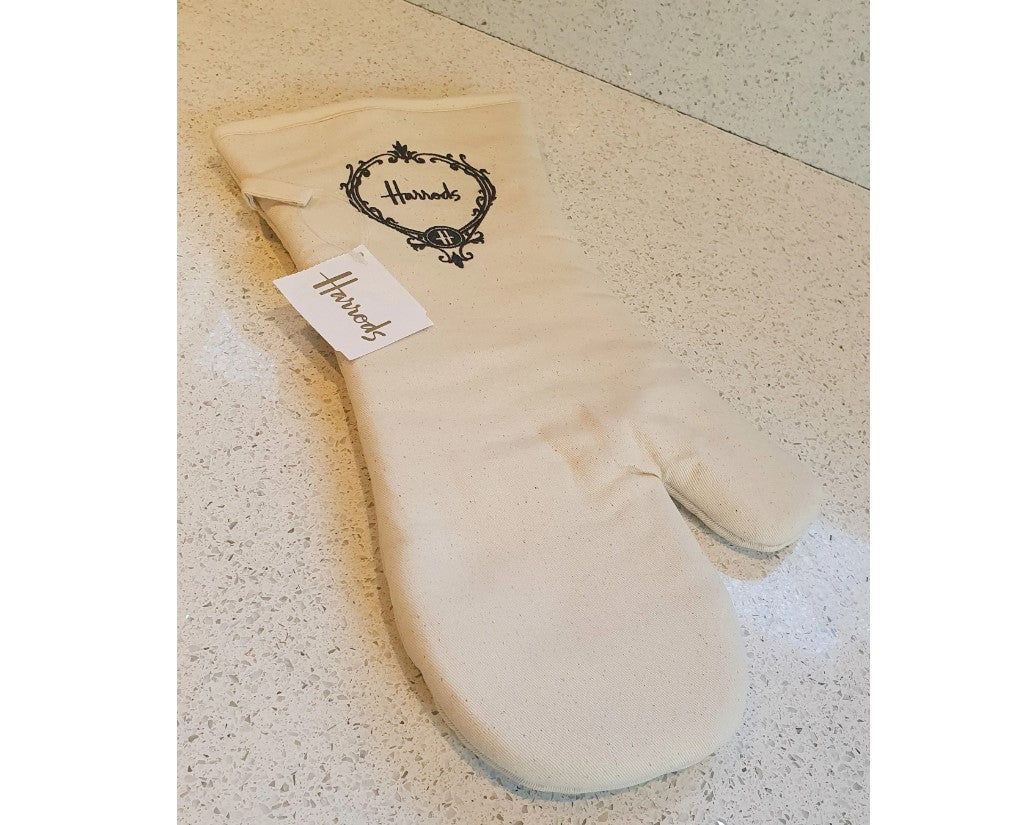 Harrods Oven Glove, Harrods, Long Oven Gauntlet, Harrods Oven Glove, Oven Mitt, Harrods Gift, Harrods