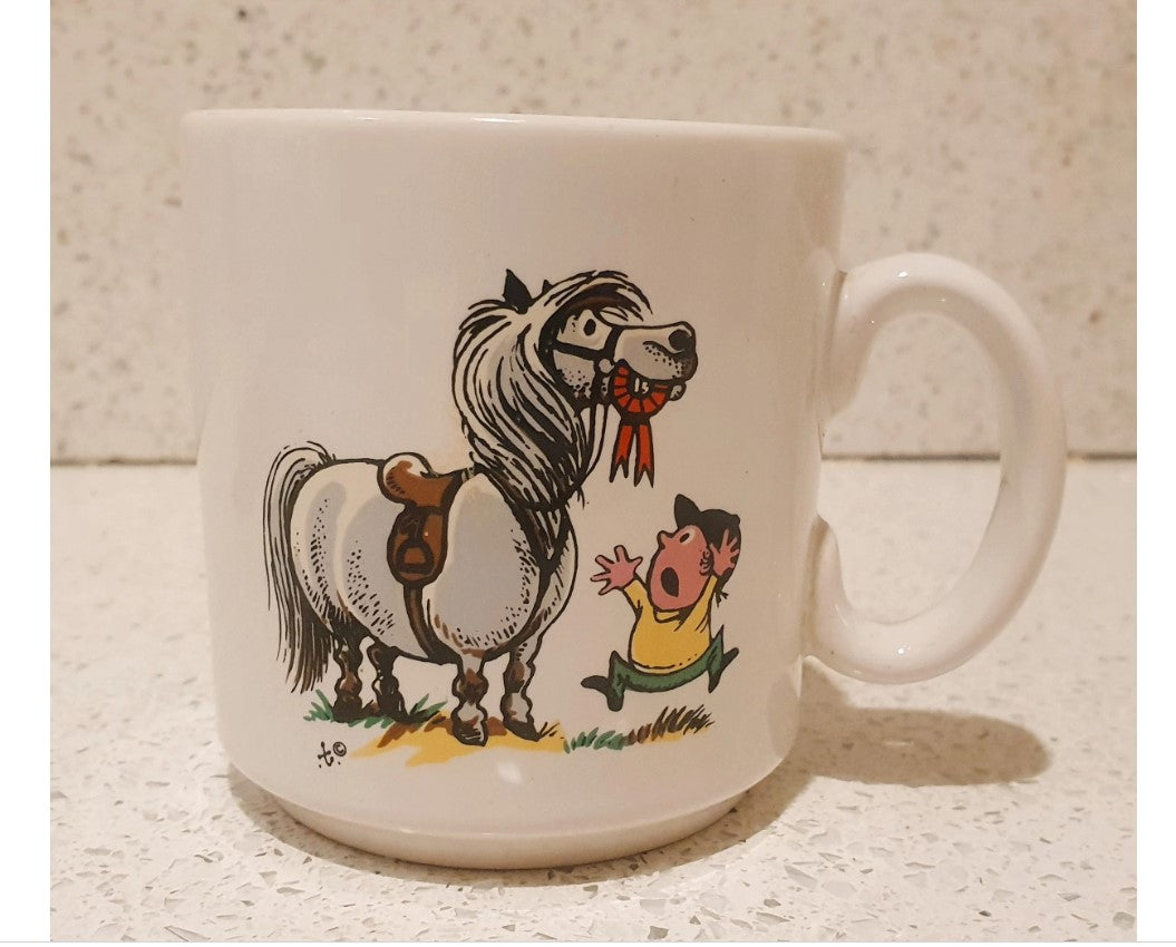 THELWELL Mug, Norman Thelwell, Grays, Thelwell Mug, Aldridge, Staffordshire England, Pony Eats Rosette, Pony, Nostalgia