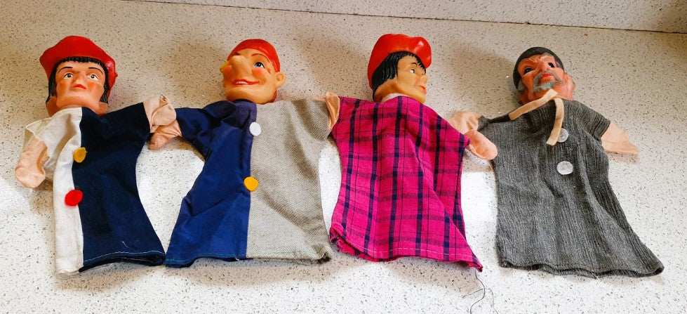 Hand puppets, Punch and Judy, Wizard, Jester, Courtier