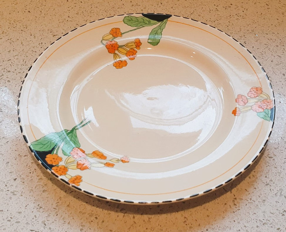 Art Deco Plates, Burleigh ware, Meadowland, 10 Inch Dinner Plate, Very Good Condition, Made in England