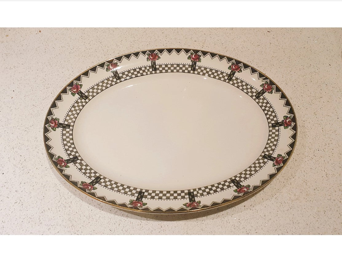 Art Deco, Black and White Serving Platters, HUGE, Large, Art Deco China, Art Deco Ceramics, Made in England