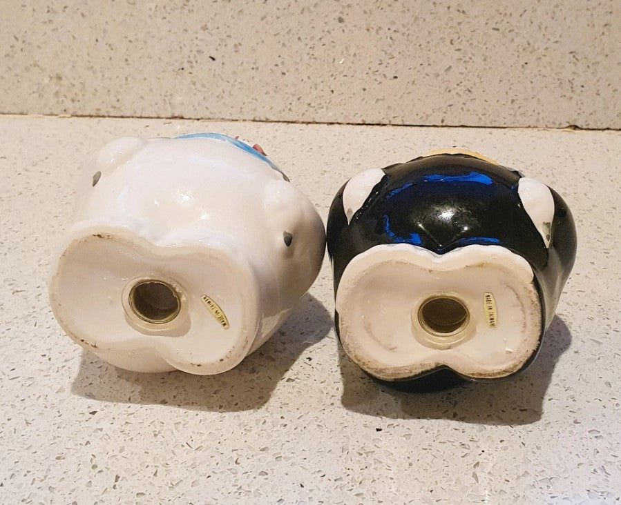 Clay Art San Francisco, Fat Cat Salt and Pepper Shakers, Cruet, Cat Shaped Cruet set