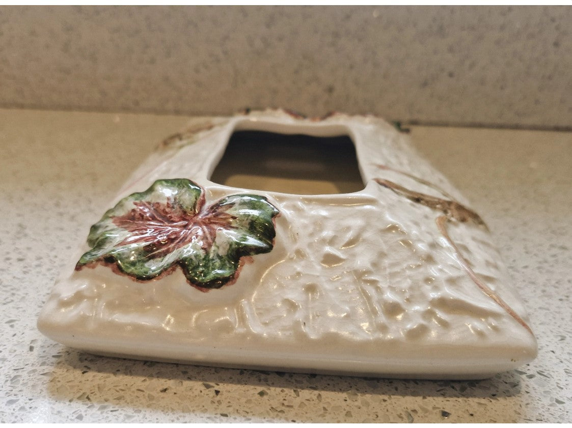 Table Flower arrangement Vase, Hand Painted Vase, Sylvac, England. Mid century, Begonia Rex Leaf, Pottery Vase, 5875, RARE