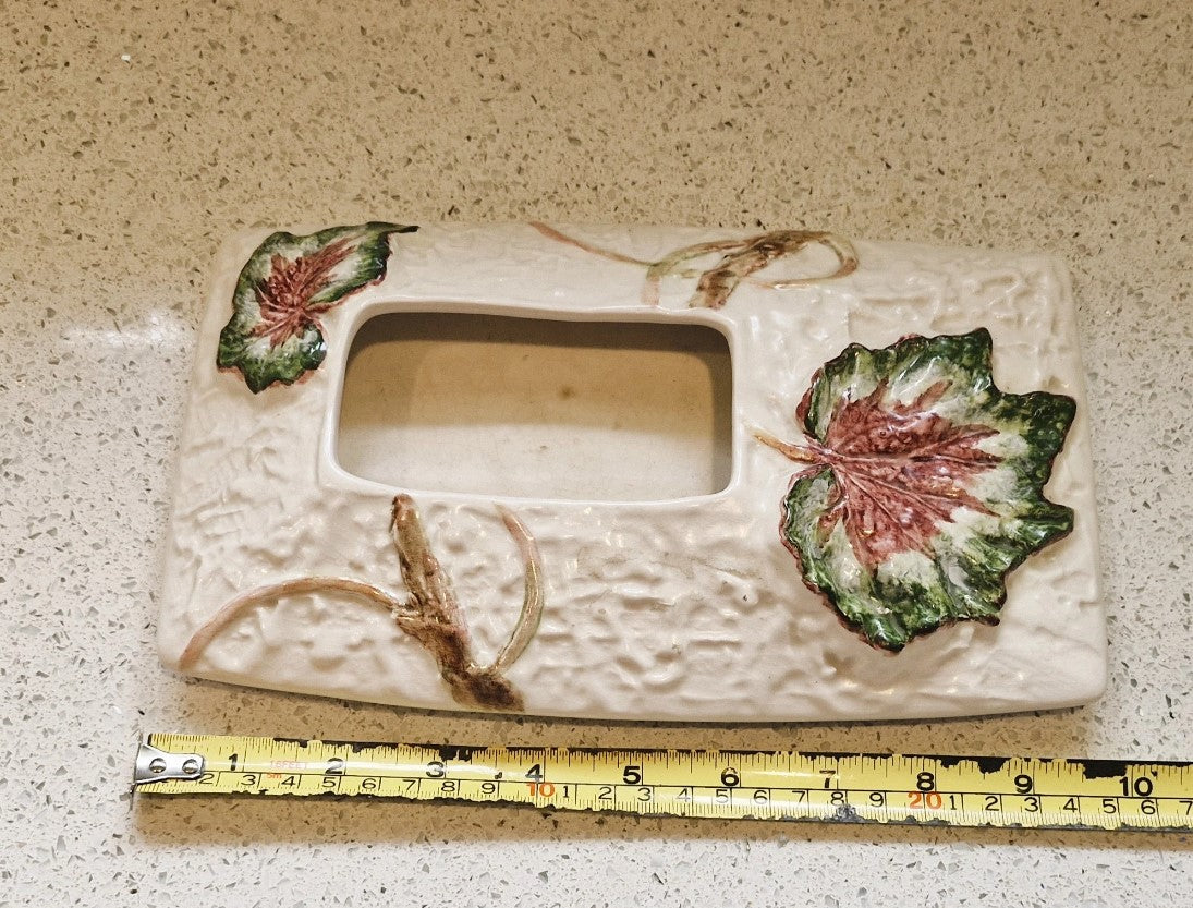 Table Flower arrangement Vase, Hand Painted Vase, Sylvac, England. Mid century, Begonia Rex Leaf, Pottery Vase, 5875, RARE
