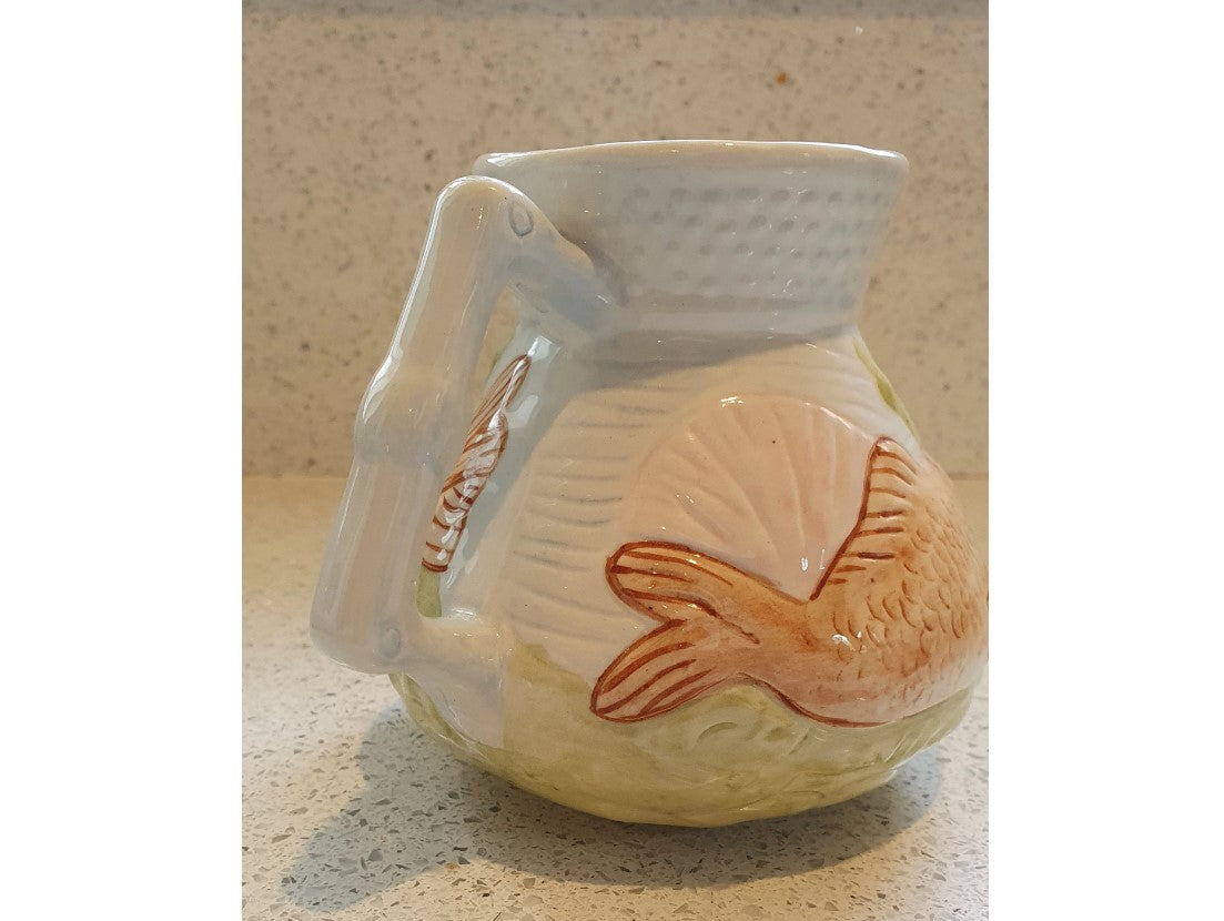 Shorter and Son Majolica Fish creamer, Shorter and Son Majolica Milk Jug, Majolica Goldfish Jug