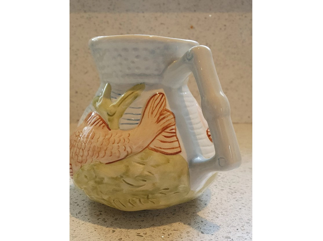 Shorter and Son Majolica Fish creamer, Shorter and Son Majolica Milk Jug, Majolica Goldfish Jug