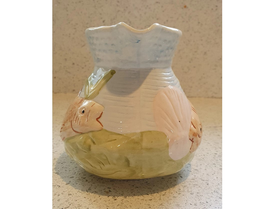Shorter and Son Majolica Fish creamer, Shorter and Son Majolica Milk Jug, Majolica Goldfish Jug