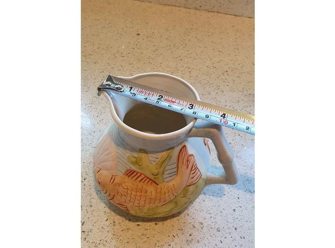 Shorter and Son Majolica Fish creamer, Shorter and Son Majolica Milk Jug, Majolica Goldfish Jug