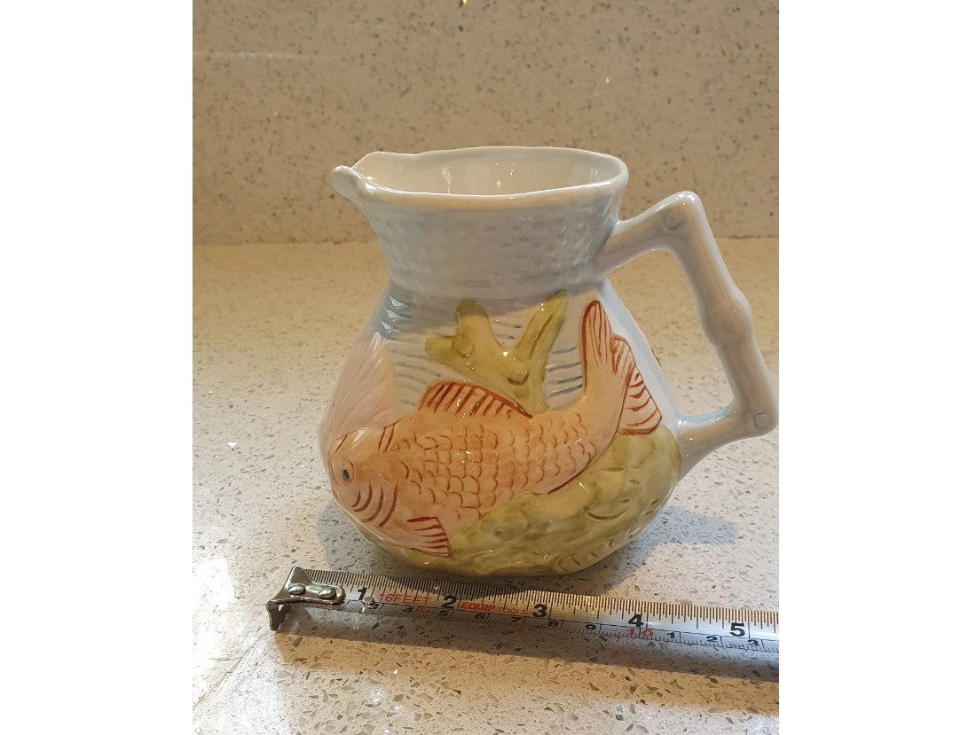 Shorter and Son Majolica Fish creamer, Shorter and Son Majolica Milk Jug, Majolica Goldfish Jug
