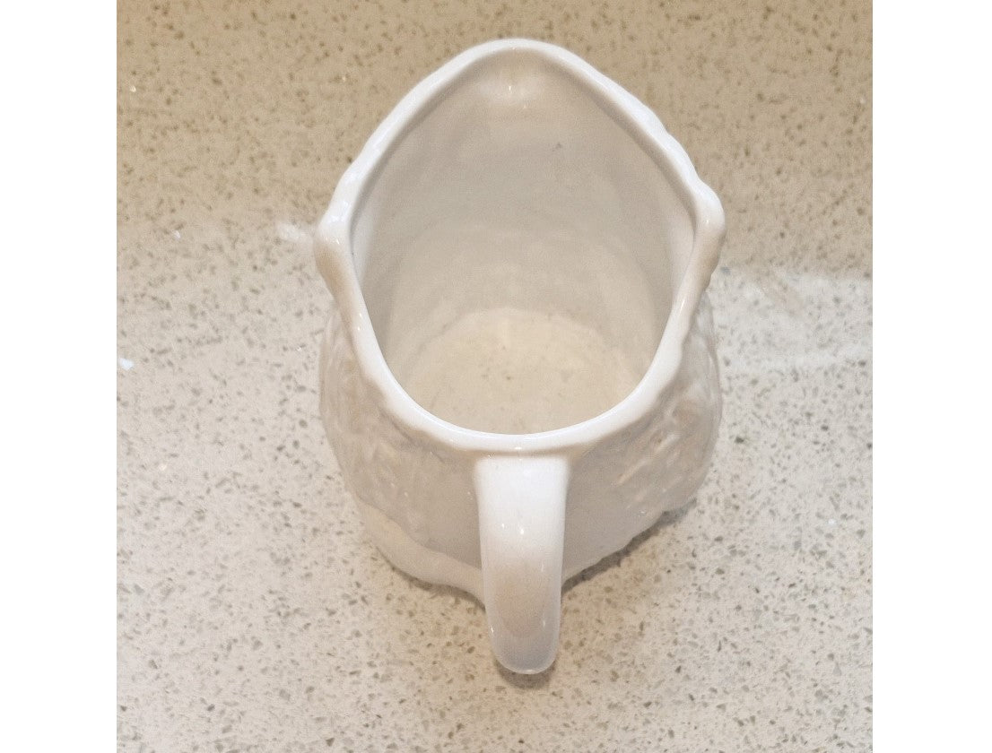 Swan Jug, Swan Neck handle, Swan Pitcher, Swan Jug, Embossed, Made in England, White, Large, English Ironstone