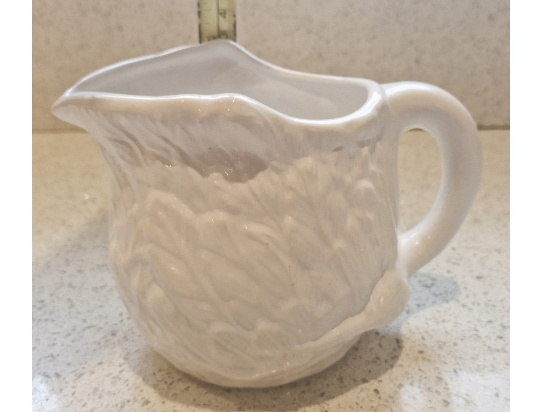 Swan Jug, Swan Neck handle, Swan Pitcher, Swan Jug, Embossed, Made in England, White, Large, English Ironstone