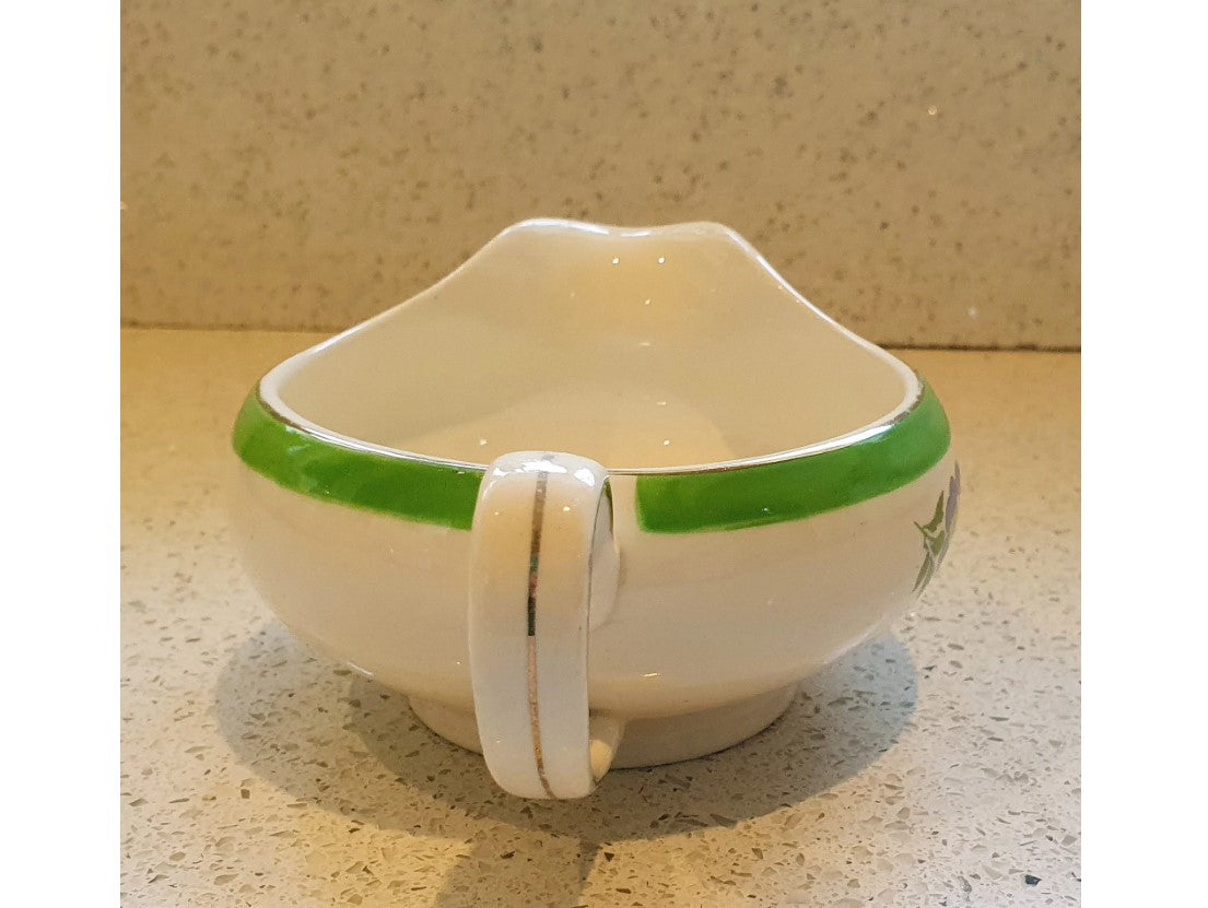 Alfred Meakin, Art Deco Dinner Service, Gravy Boat, Gravy Jug, Green, White, Floral, Gravy, Custard, Sauce, Jug