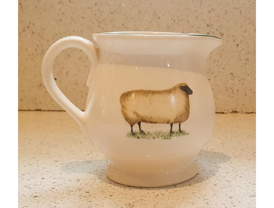 Vintage Sheep Jug, Vintage Sheep Creamer, Farm Animals Jug, Cow, Sheep, Creamer, English pottery, Cloverleaf, Earthenware, Milk jug, 10cm High