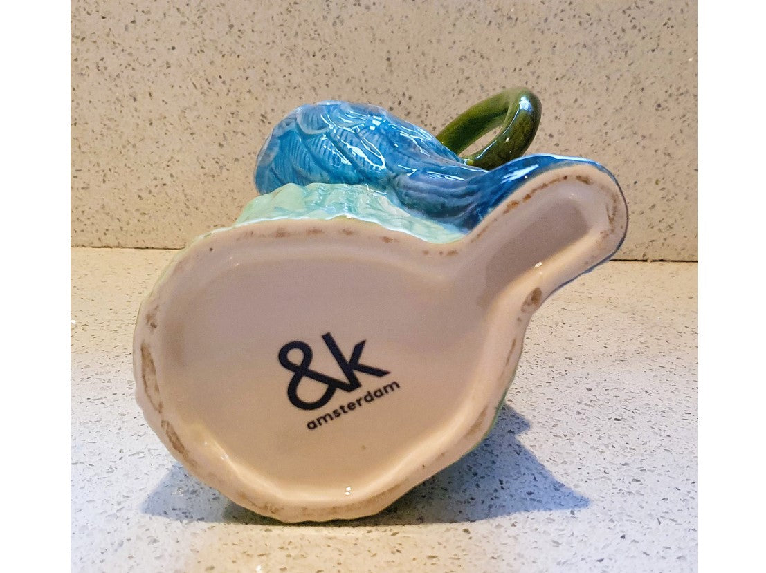 Large Parrot Jug, Parrot Pitcher, Vintage, Hand Painted Parrot Jug, Water Jug, Parrot Pitcher, Ceramic, Cockatoo, Macaw, 11 Inches