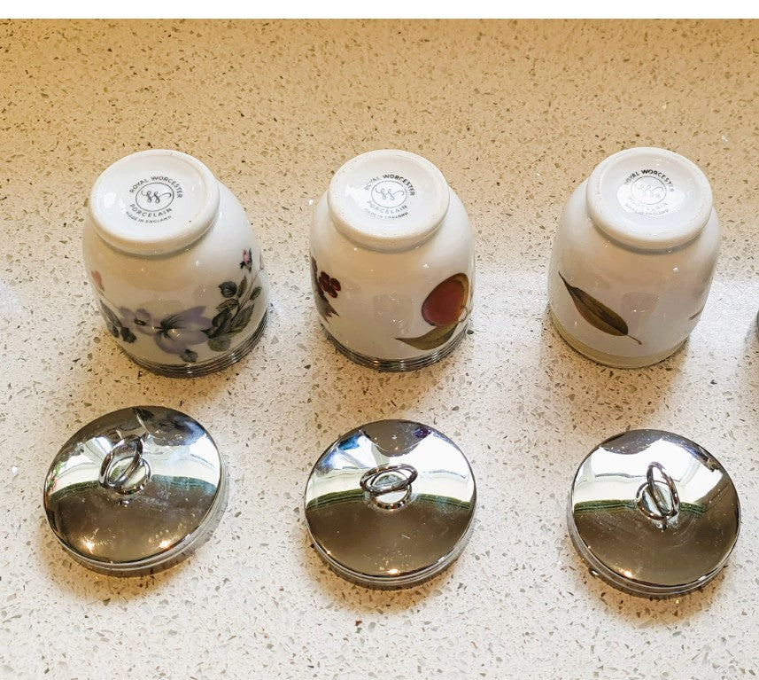 Royal Worcester, King Size, Egg Coddler, King Size Egg Coddler, Porcelain, XL, 2 egg coddler, Floral Design