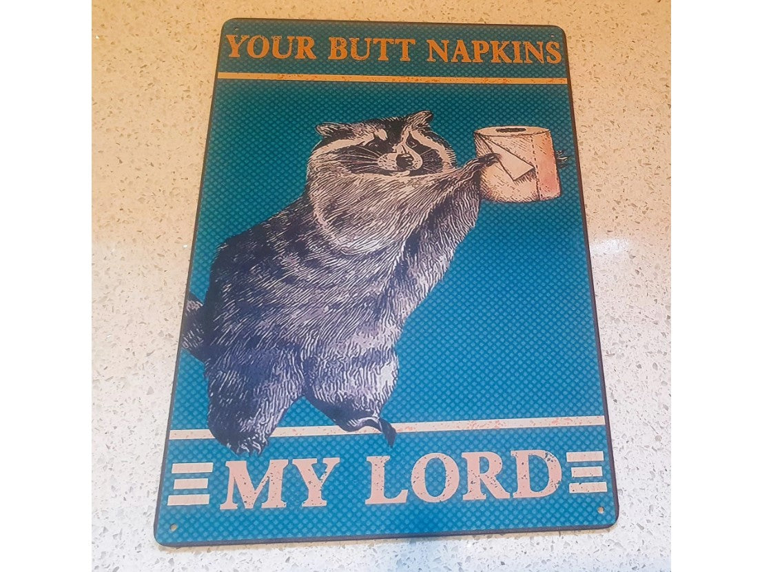 Racoon, Bathroom Sign, Funny, Quirky, Racoon, Fun, Kitsch Quirky Toilet sign