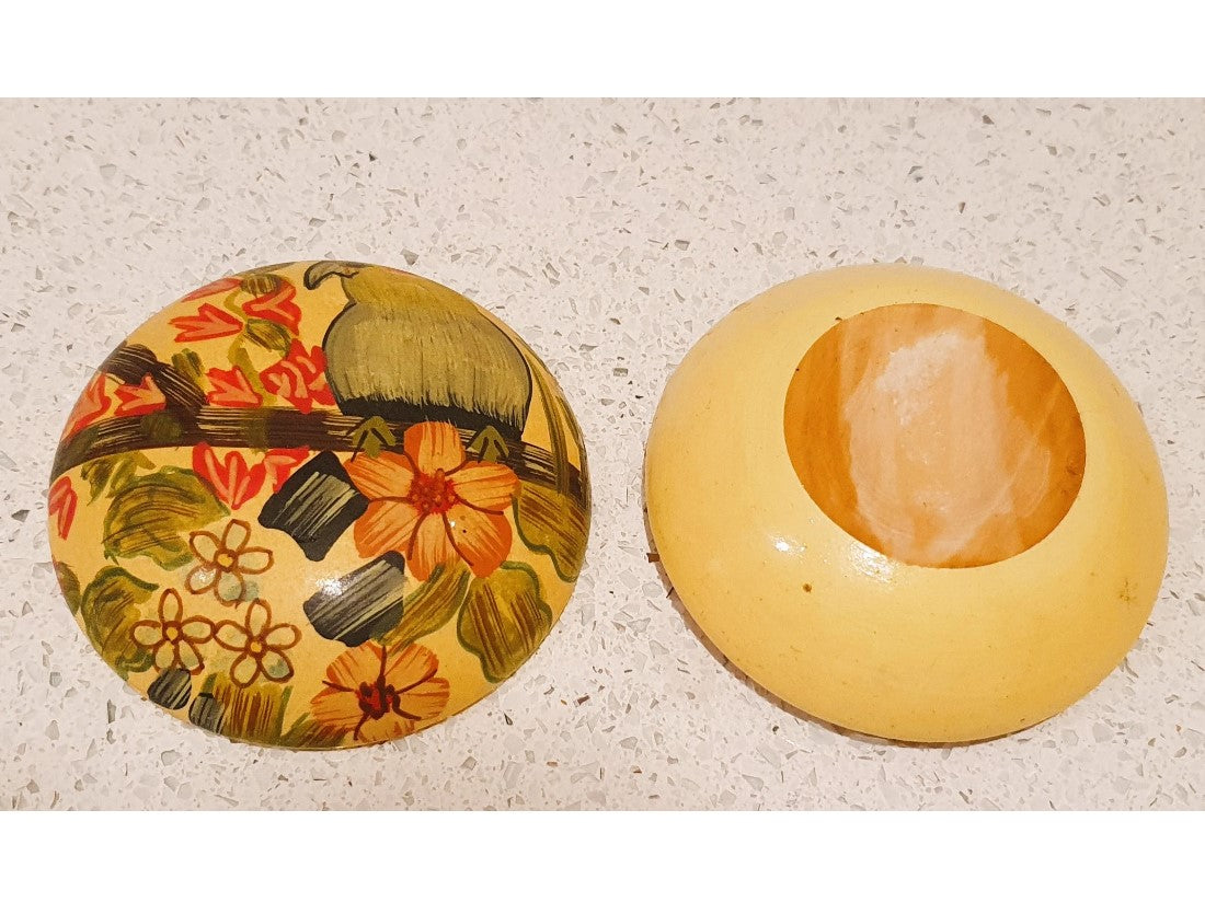 Parrot Trinket Box, Wooden, Hand Painted, Oriental wooden box, 3.5 Inch Approx