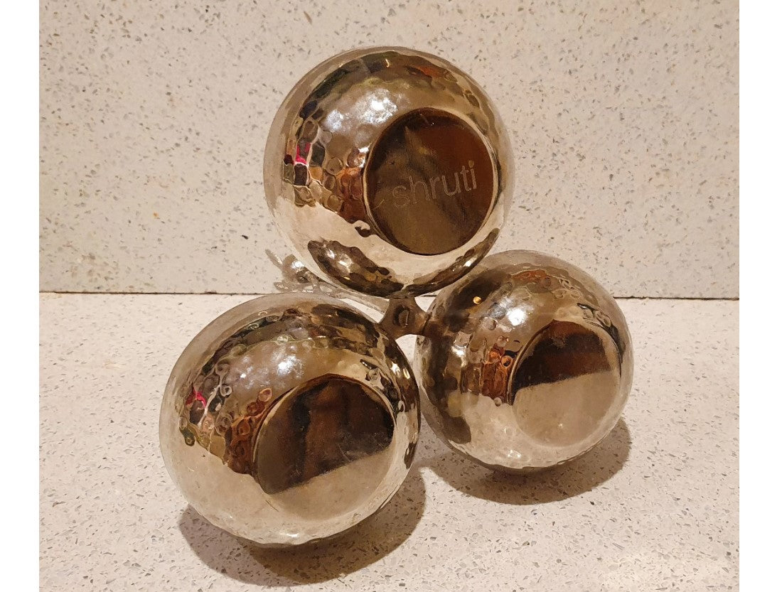 Vintage, Vine Leaf handled, Silver, hammered chrome, Serving Bowl Set, 3 Bowls, Vine Leaf Bowl, 3 Section Bowl, Silver, Ornate, Nibbles, snacks,