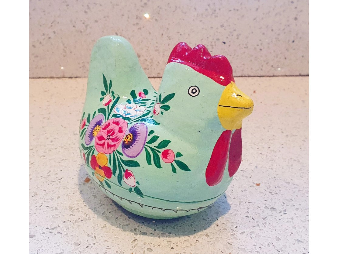 Wooden Chicken Trinket Box, Hand Painted Chicken Shaped Trinket Box, Colourful, Cute