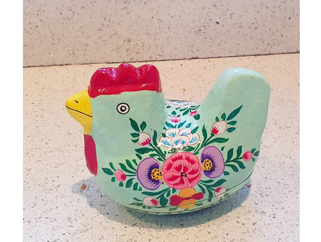 Wooden Chicken Trinket Box, Hand Painted Chicken Shaped Trinket Box, Colourful, Cute