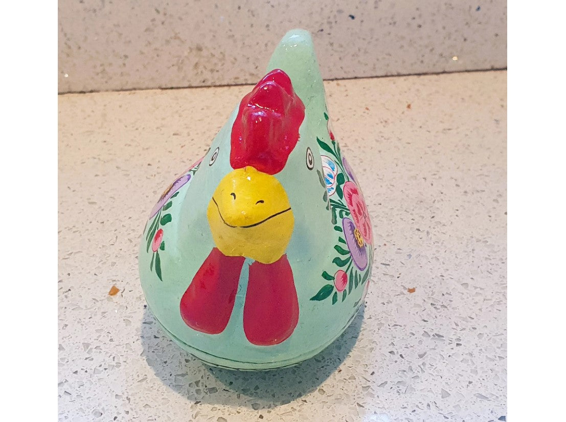 Wooden Chicken Trinket Box, Hand Painted Chicken Shaped Trinket Box, Colourful, Cute