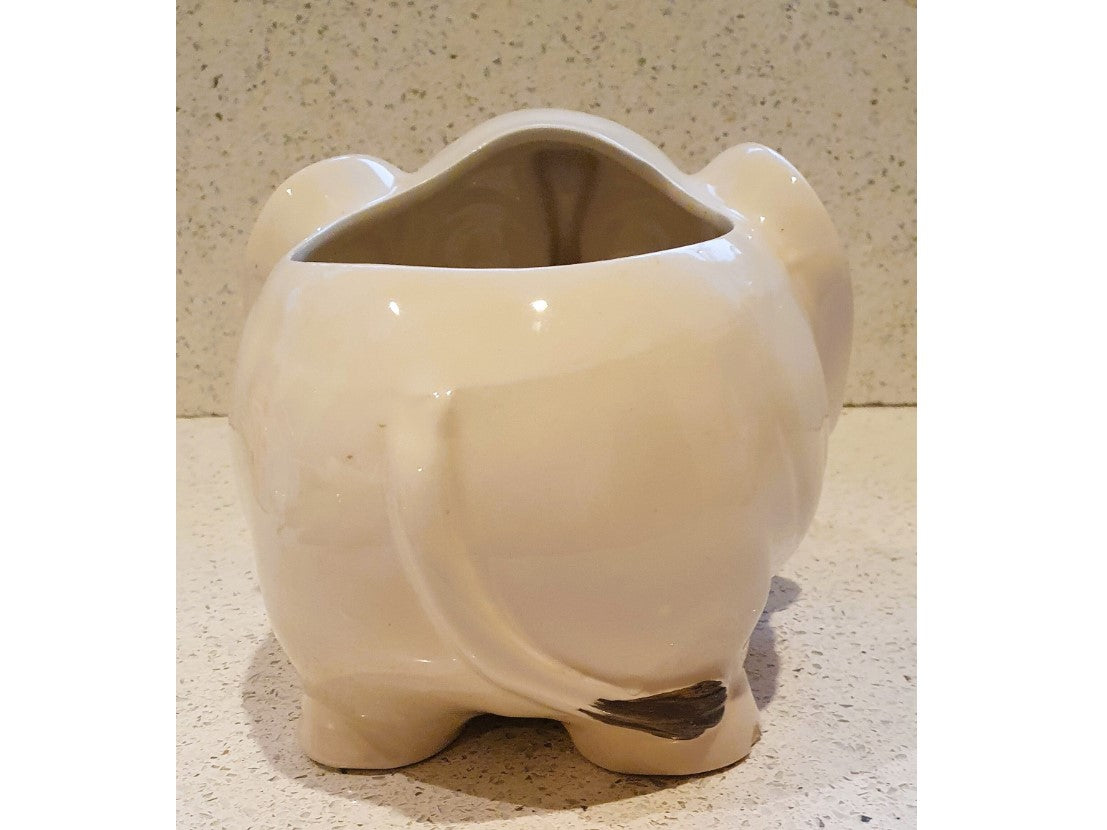 Vintage, Elephant shaped plant pot, elephant shaped Planter, Kitsch, Quirky, Anthropomorphic, Plant pot, Planter