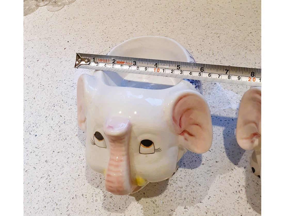 Vintage, Elephant shaped plant pot, elephant shaped Planter, Kitsch, Quirky, Anthropomorphic, Plant pot, Planter