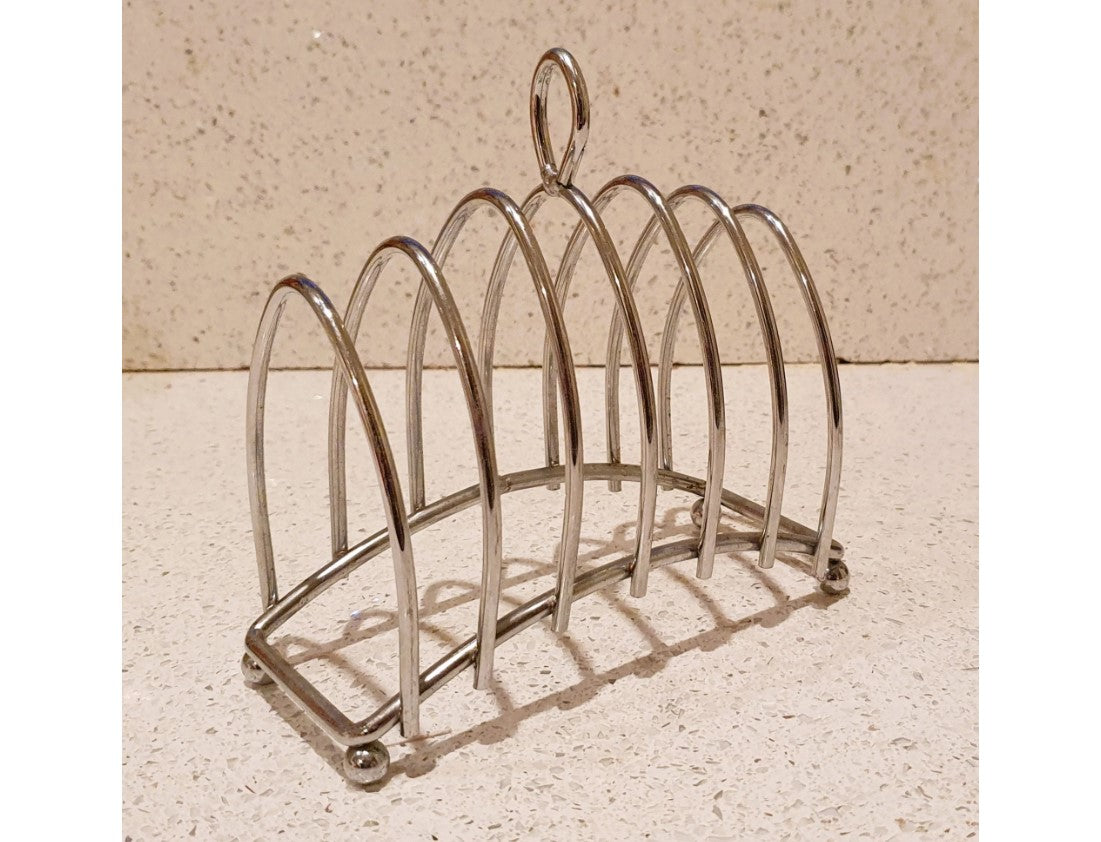 Chrome plated Art Deco Style Toast Rack, Rounded, Simple, Excellent condition