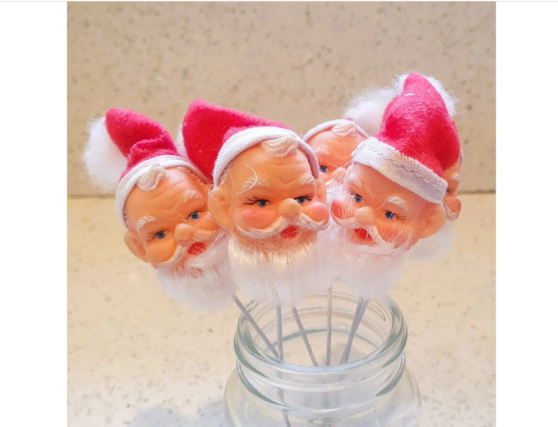 Kitsch Quirky Christmas Decorations, Kitsch Santa, 60s Santa, Vintage Father Christmas, Vintage Santa, Heads, Kitsch, Quirky