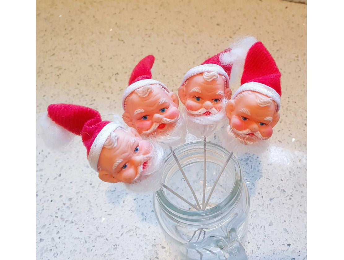 Kitsch Quirky Christmas Decorations, Kitsch Santa, 60s Santa, Vintage Father Christmas, Vintage Santa, Heads, Kitsch, Quirky