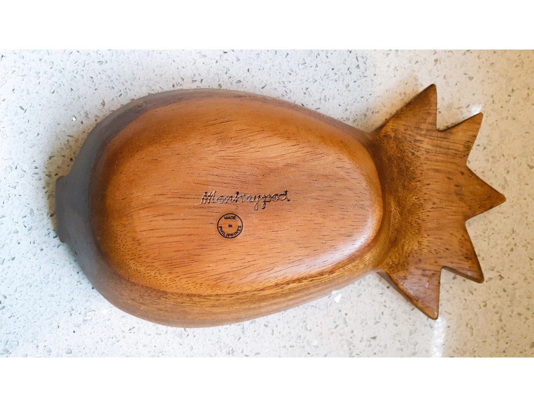 Wooden Pineapple shaped Bowl, Dish, Plate, Quirky, Monkey Pod