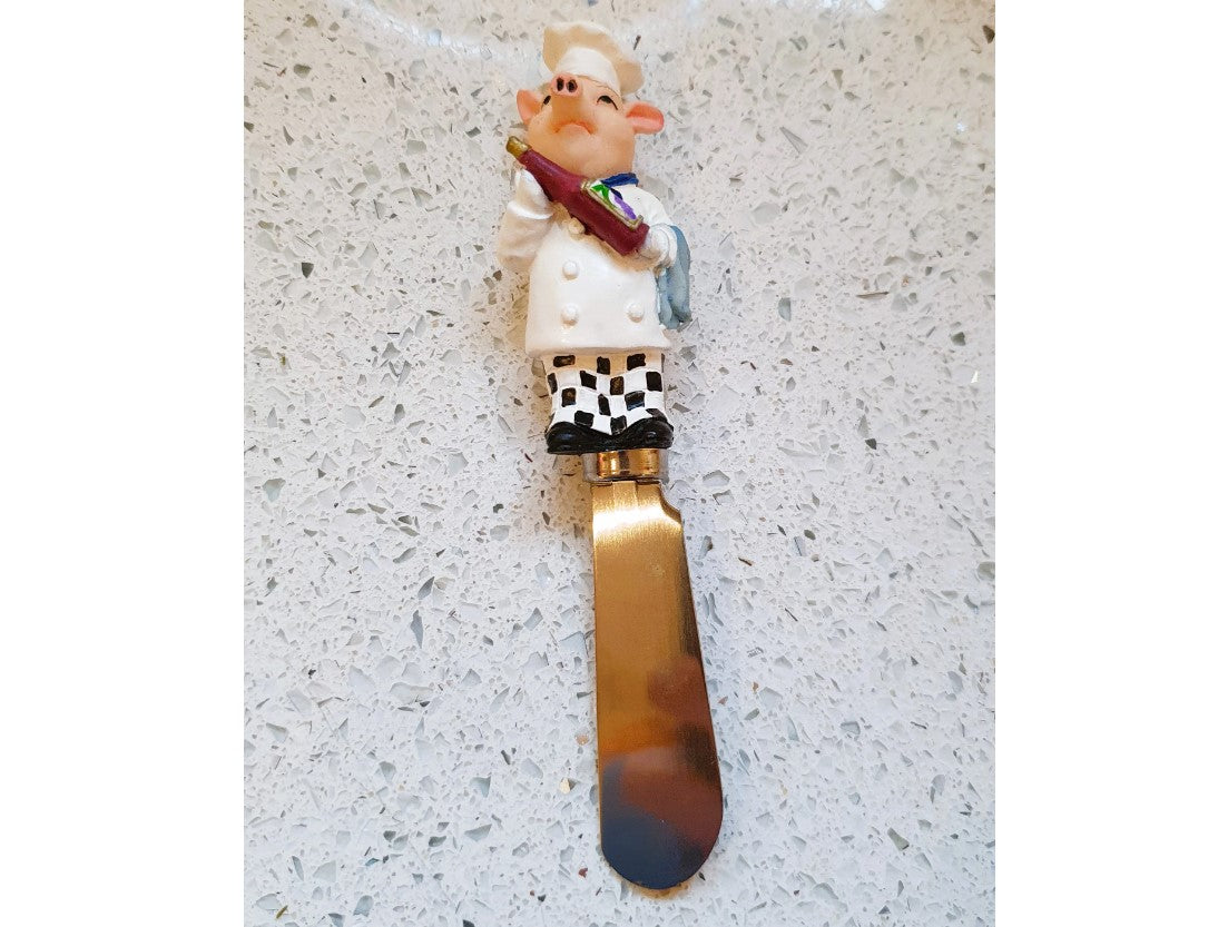 Butter Spreader, Pig Chef Butter Spreader, Salad, Boston Warehouse, cheese board, charcuterie Board, Novelty, Quirky, Kitsch, Picnic