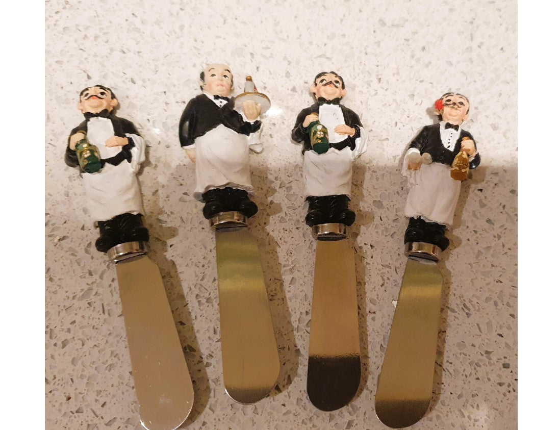 Butter Spreader, GUY BUFFET, Rose in Mouth Waiter, Jam Spreaders, cheese board, charcuterie Board, Novelty, Quirky, Kitsch, Picnic