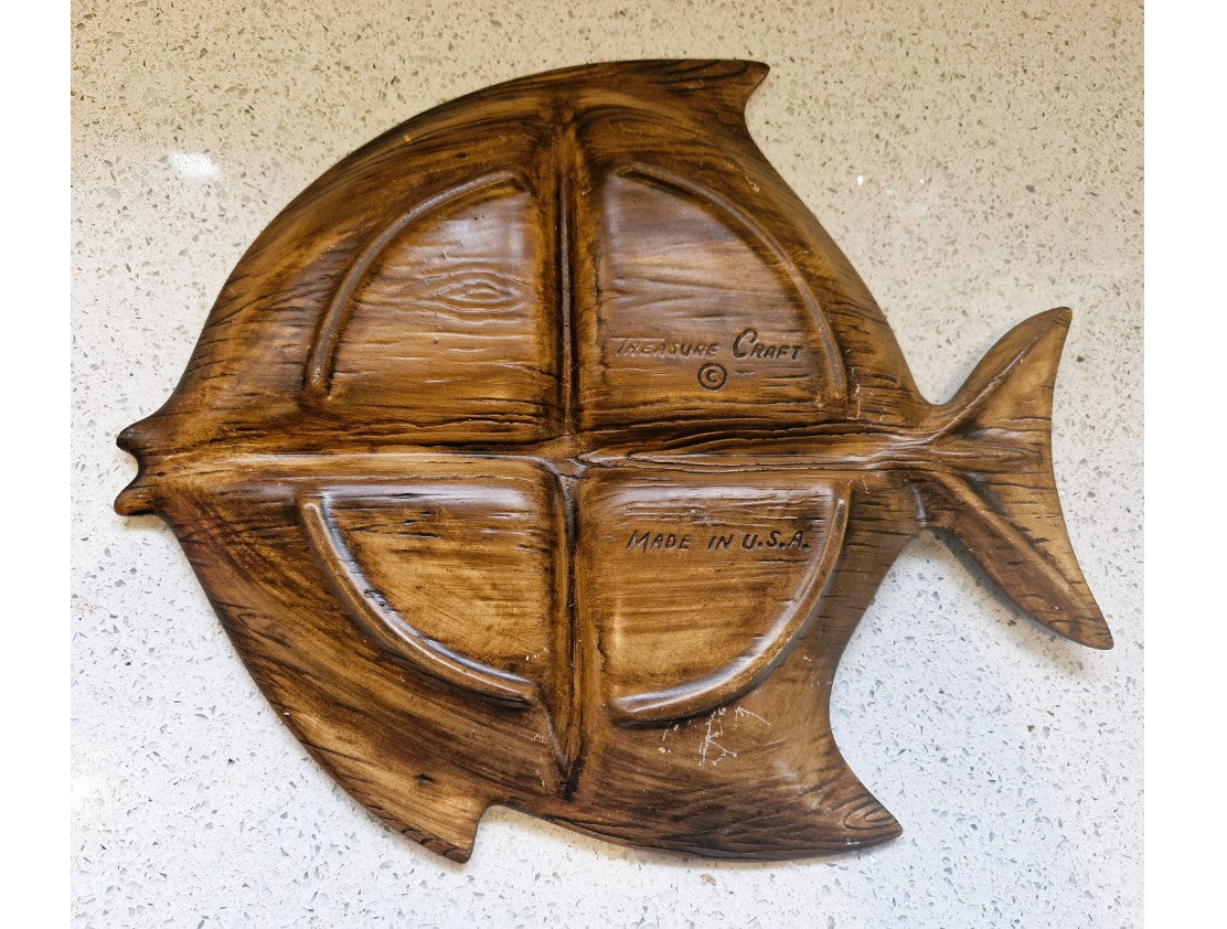 Fish shaped Platter, Segmented Platter, Fish Shaped Snack Platter, Treasure Craft