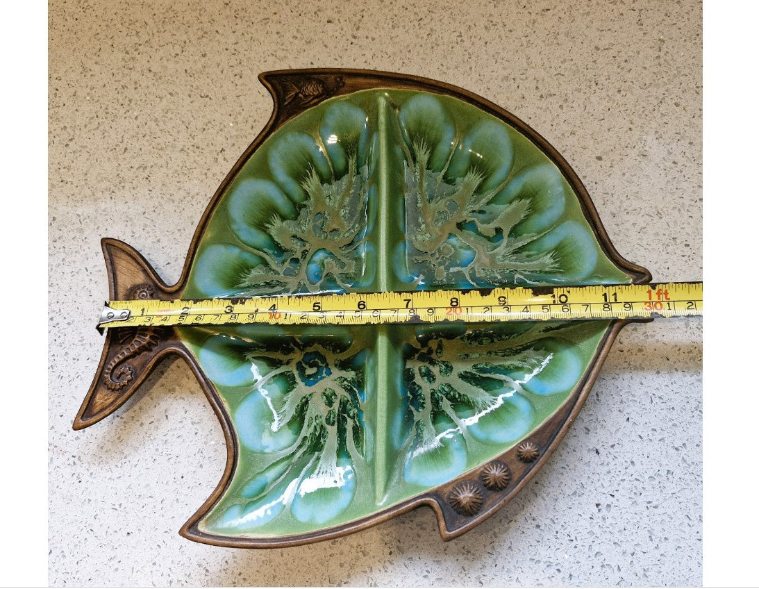 Fish shaped Platter, Segmented Platter, Fish Shaped Snack Platter, Treasure Craft