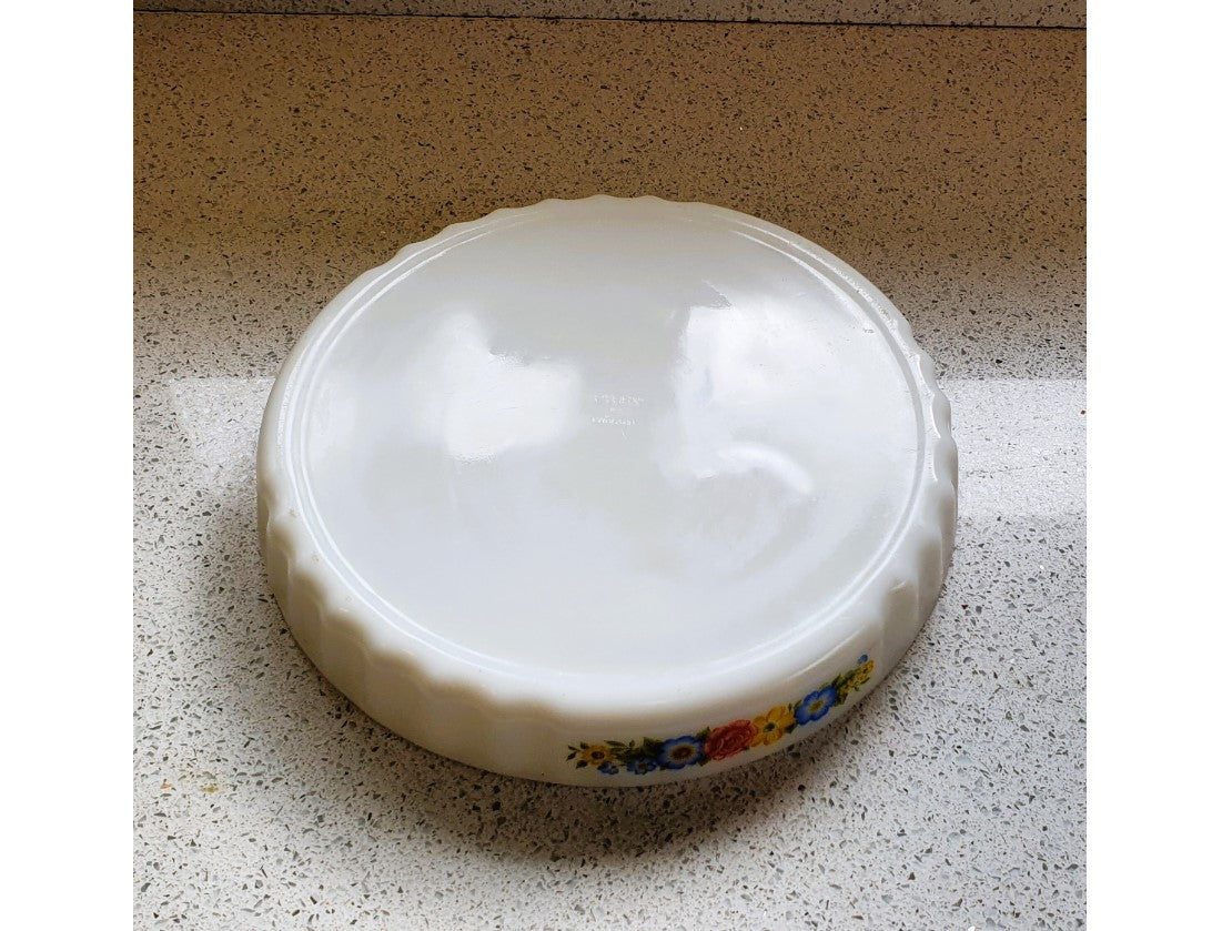 Vintage, Pyrex Quiche dish, Oven to Table, Summer Flower, Fluted Flan Dish 1982, Large, 11 Inch, Pyrex