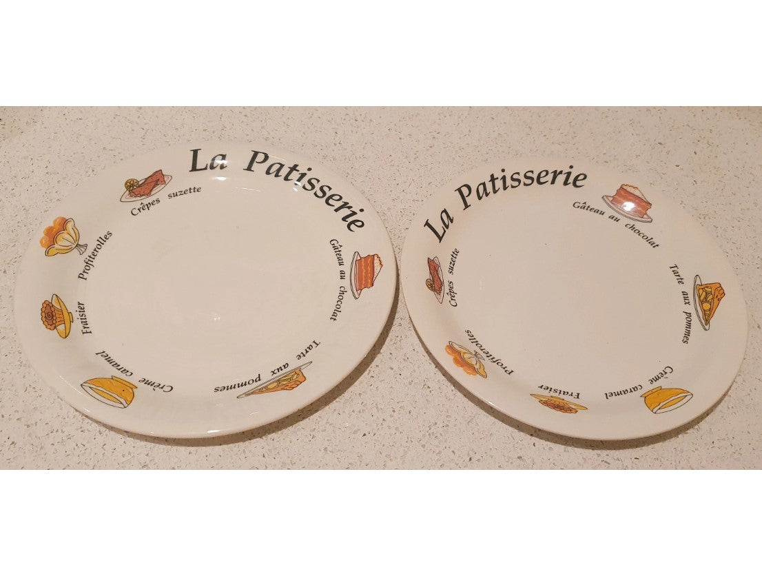 La Patisserie Plates, Tams ware, John Tamms, Made in England, Dessert Plates, 10 inch