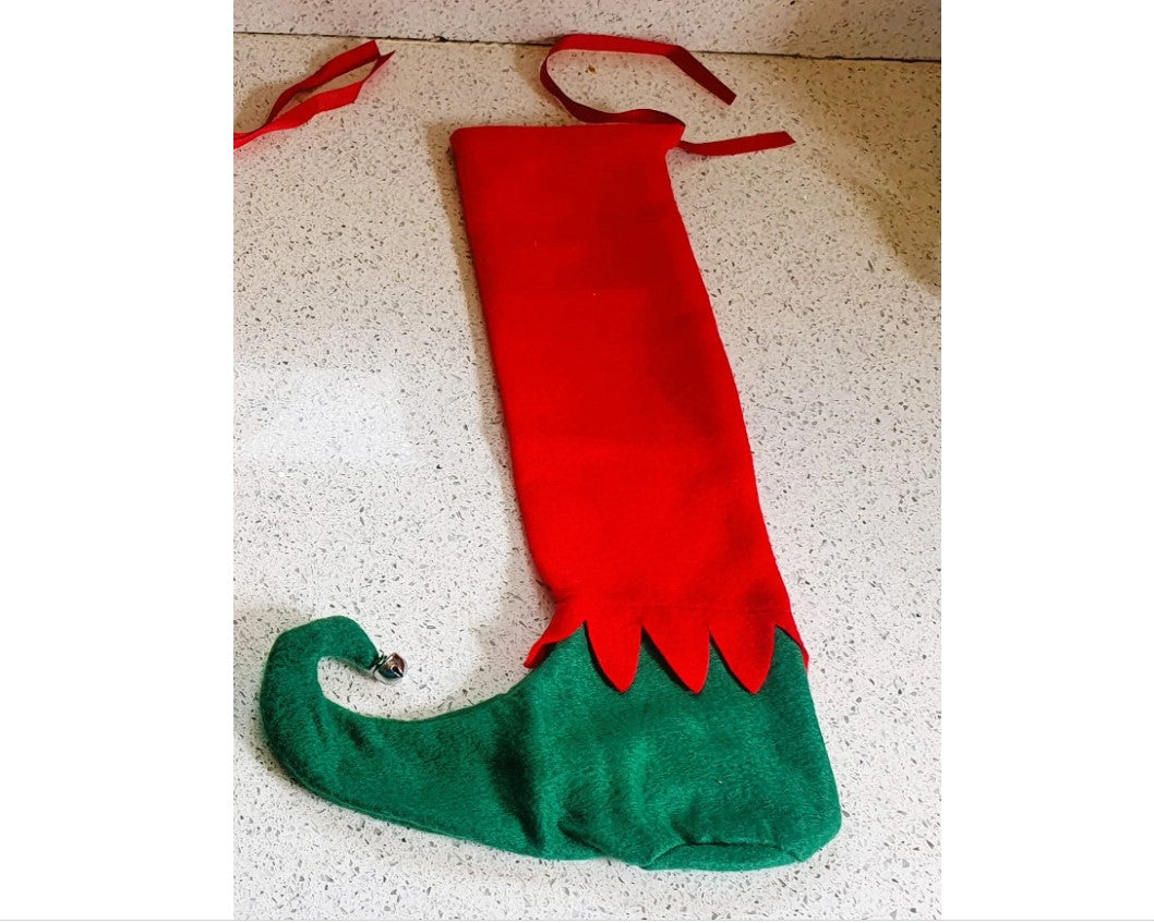 Elf Christmas Stocking, Christmas Elf, Elf Boots, Handmade, Traditional Christmas Stocking, Pre Loved, Christmas Stocking, Christmas Elves