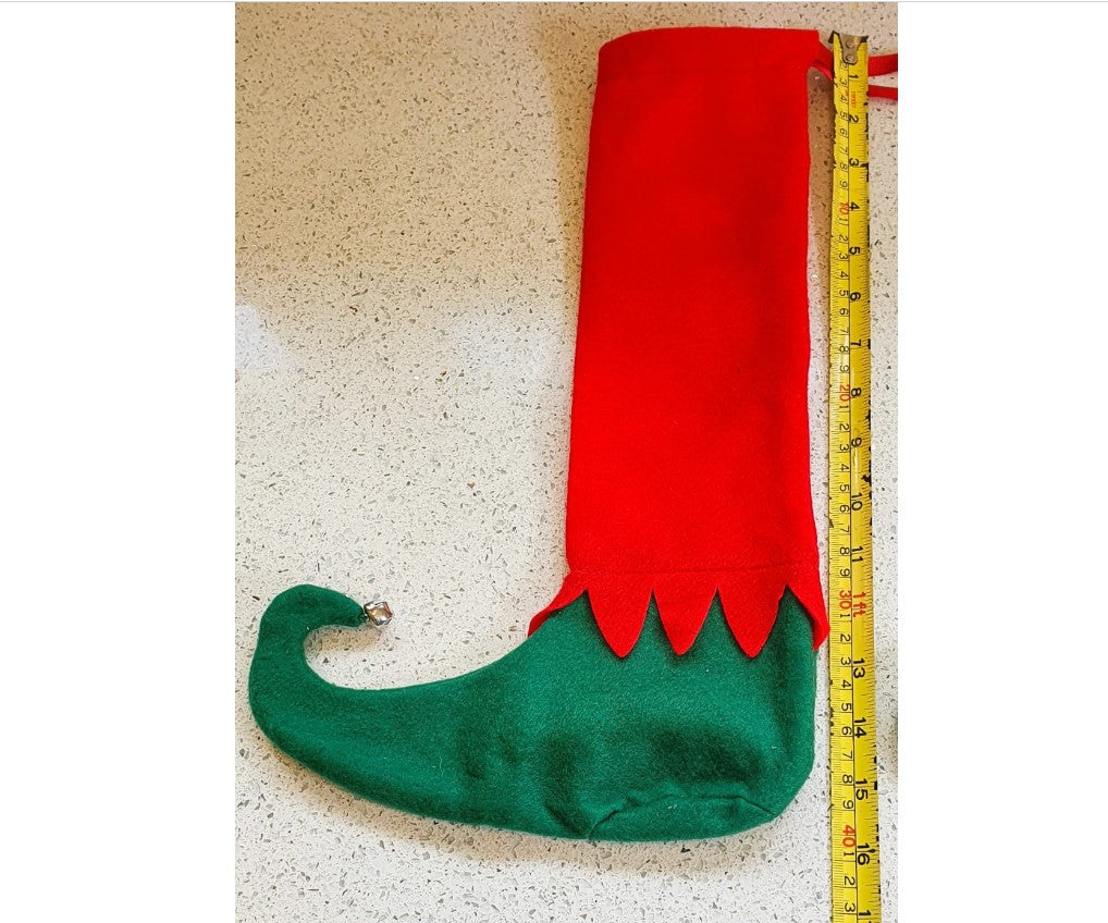 Elf Christmas Stocking, Christmas Elf, Elf Boots, Handmade, Traditional Christmas Stocking, Pre Loved, Christmas Stocking, Christmas Elves