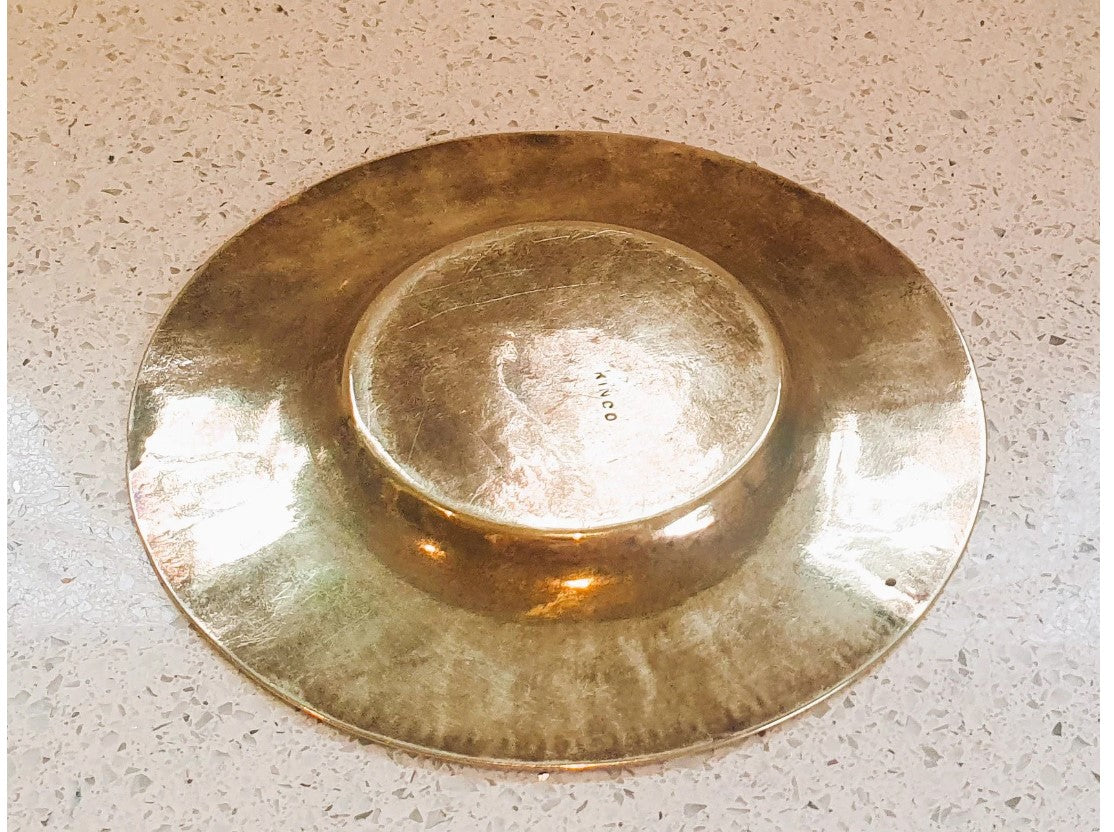Handcrafted KINCO plate, Engraved, Handmade, Kinco Plate, Brass, Gold, dish, Vintage solid brass, Very Good condition