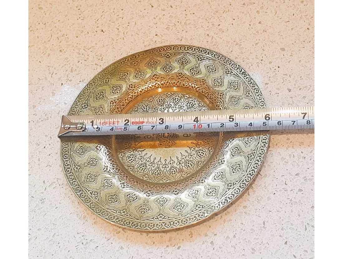 Handcrafted KINCO plate, Engraved, Handmade, Kinco Plate, Brass, Gold, dish, Vintage solid brass, Very Good condition