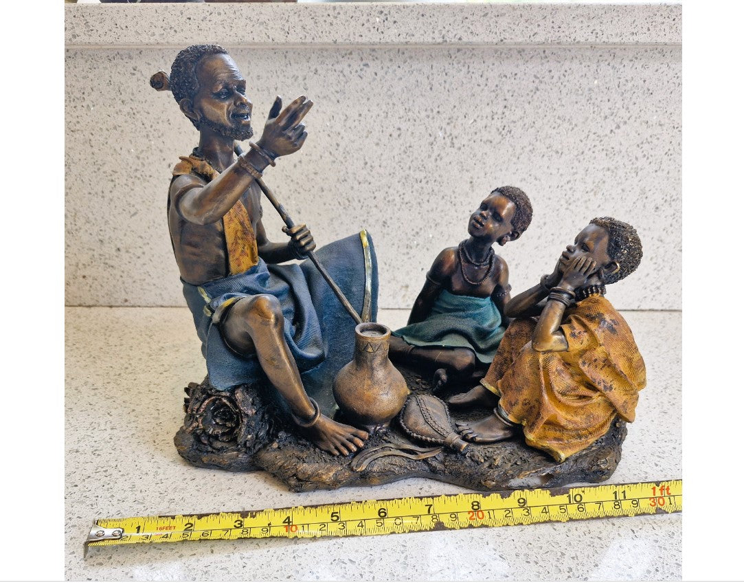 Vintage, African Sculpture, ornament, Father teaching his children, story telling, Father, children, Excellent condition, Soul Journeys, 30cm