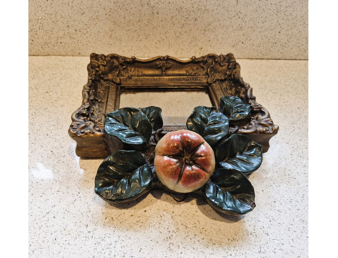 Ornate Mirror, Handcrafted, Ornate Plasterwork Mirror, Gilt, Apples, Leaves, Sculpted, Big Pig Sculpture Co. Nick Read