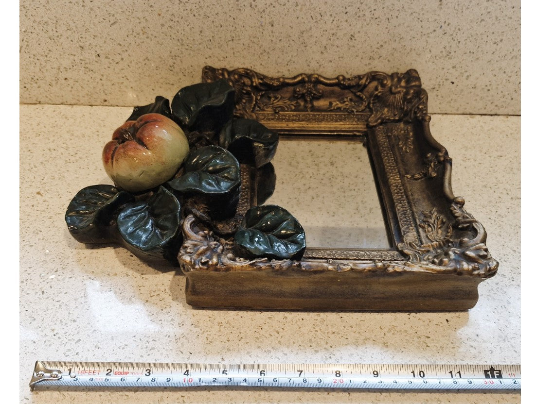 Ornate Mirror, Handcrafted, Ornate Plasterwork Mirror, Gilt, Apples, Leaves, Sculpted, Big Pig Sculpture Co. Nick Read